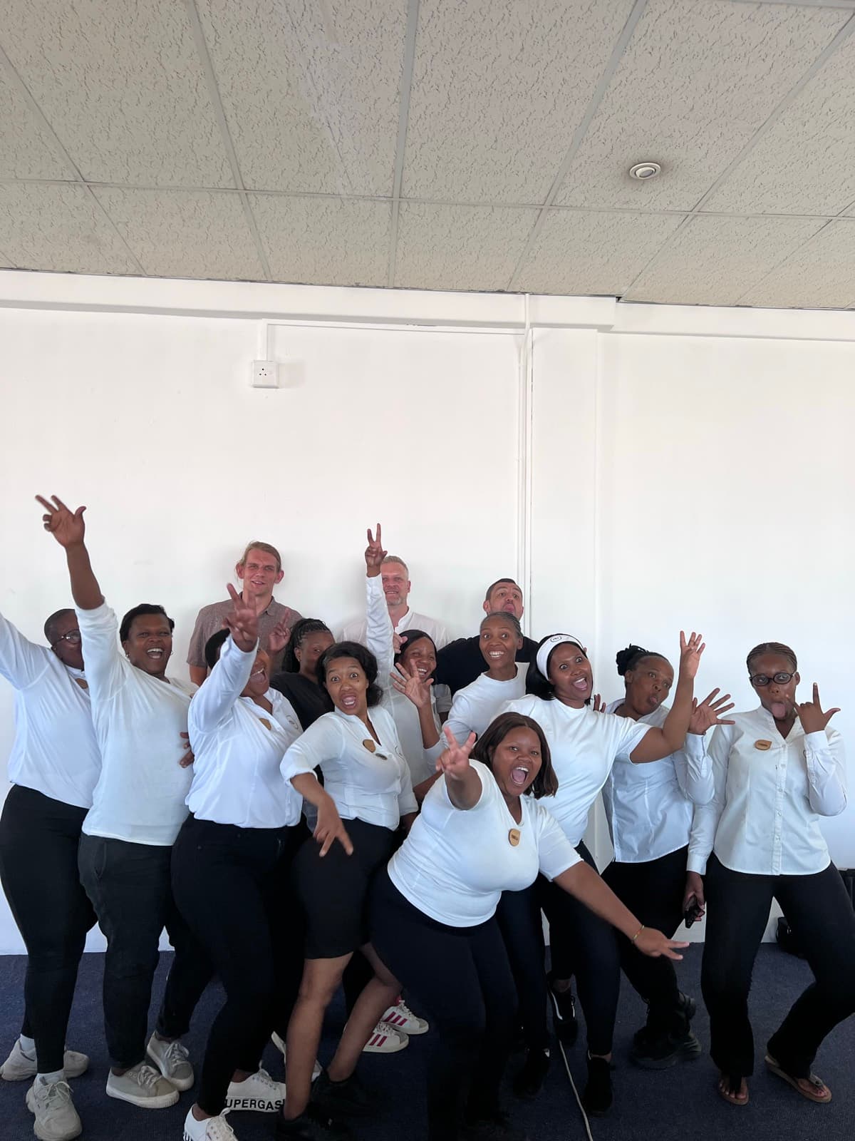 HirePro hospitality team together after an on-site training session